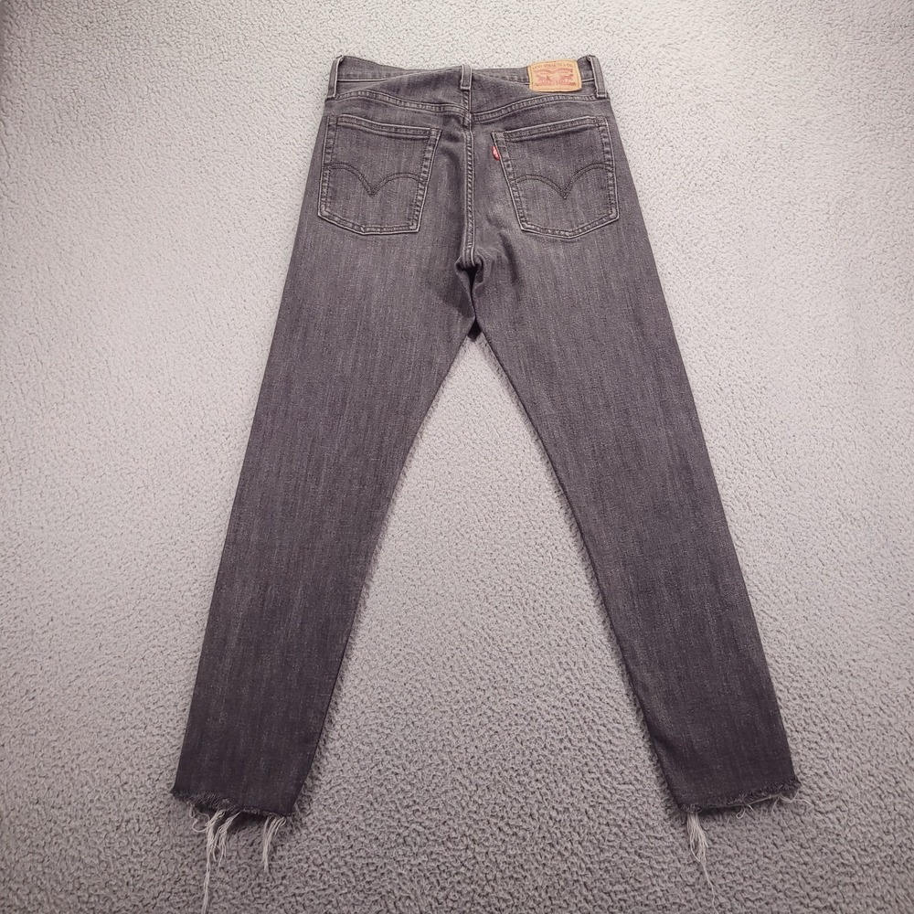 LEVIS Jeans Womens Size 28 Wedgie‎ Skinny High Rise Frayed Hem Gray Denim 28x27